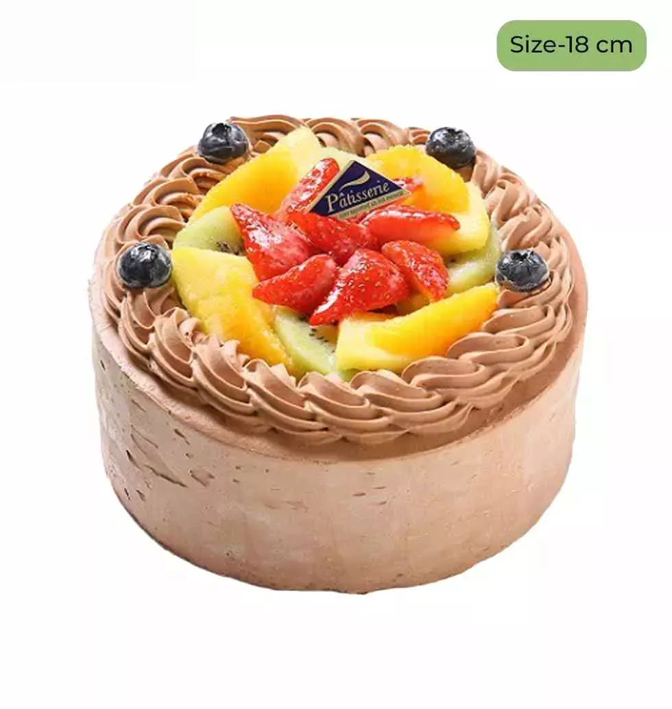 Chocolate Cake With Assorted Fruits