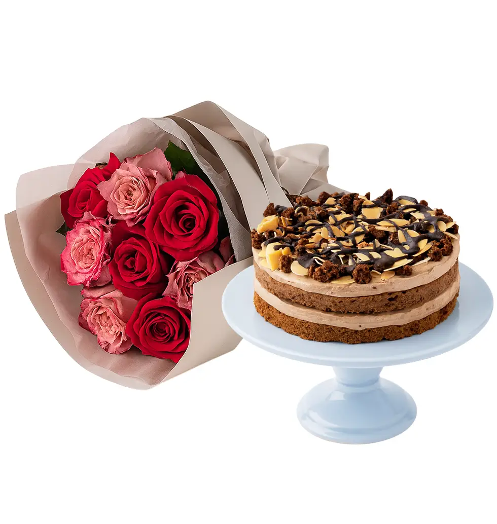 Charming Rose & Cake Combo