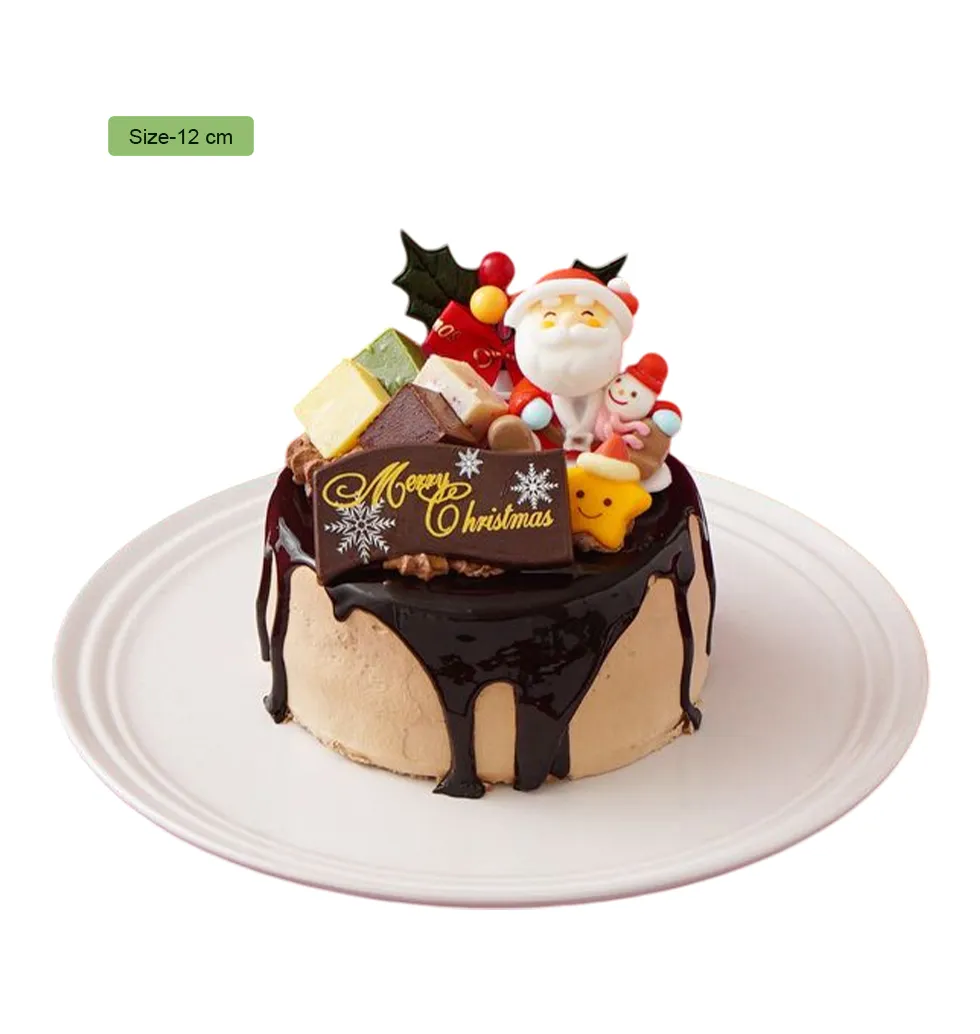 Luscious Christmas Drip Chocolate Cake