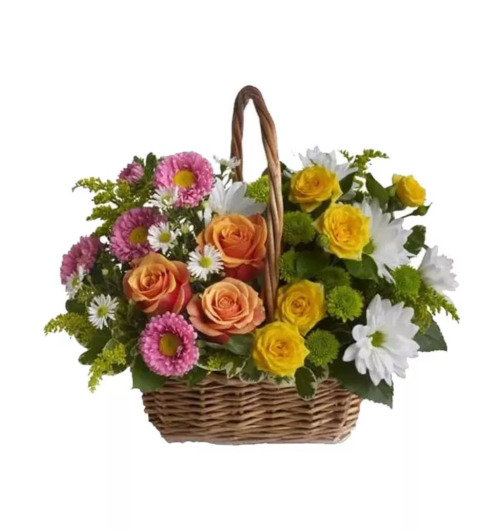 Beautiful Seasonal Flowers Basket