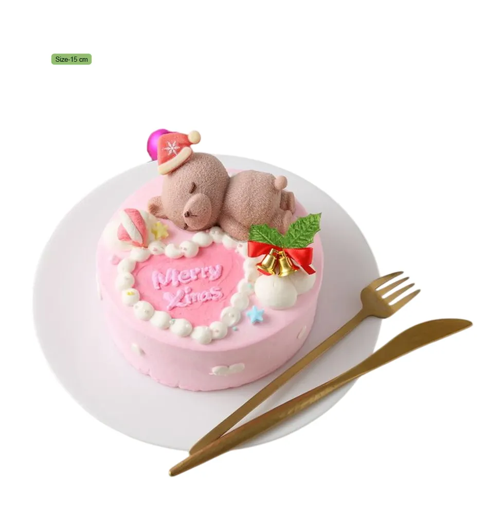 Enchanting Christmas Santa Bear Cake Delight